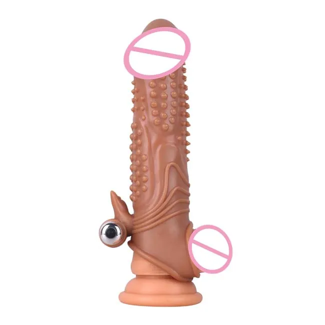 Custom Best 8 Inch Male Realskin Vibrating Penis Sheath